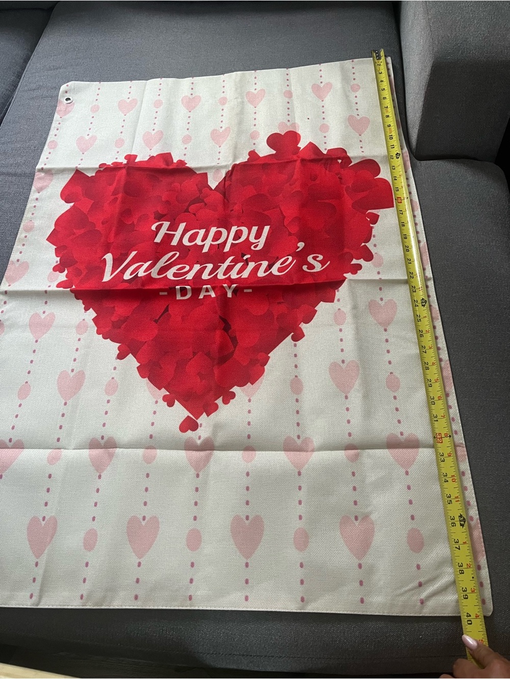 Valentine's Day Heart Garden Flag - Red and Pink